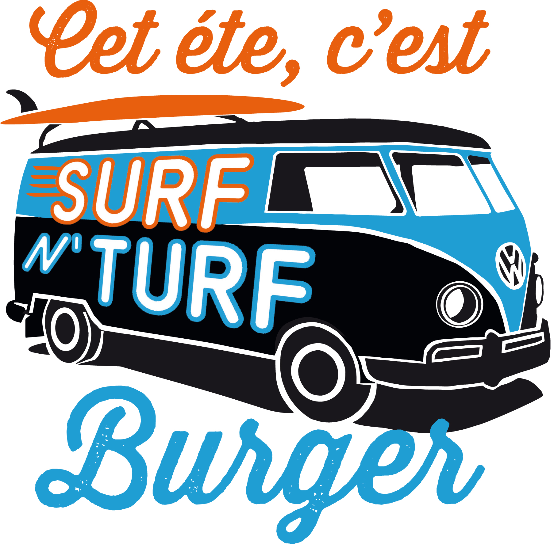 Le logo du nouveau burger Surf n' Turf de FrogPubs