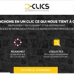 La home page de D-Clics.com, la première plateforme de crowdsponsoring entre entreprises, association et clicoeurs