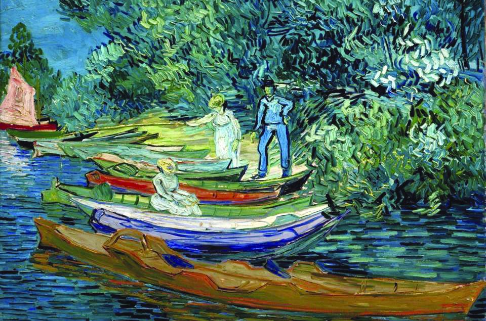 Van Gogh - Barques et figures au bord de l'oise - 1890