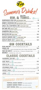 La carte des cocktails d'été de FrogPubs