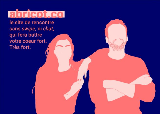 Abricot, la seule app de dating qui promet la rencontre. Crédit illustration : Clémence Paillieux